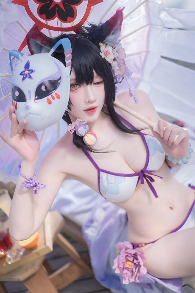 阿包也是兔娘 NO.107 蔚蓝档案 狐坂若藻 水着 [32P-187MB]