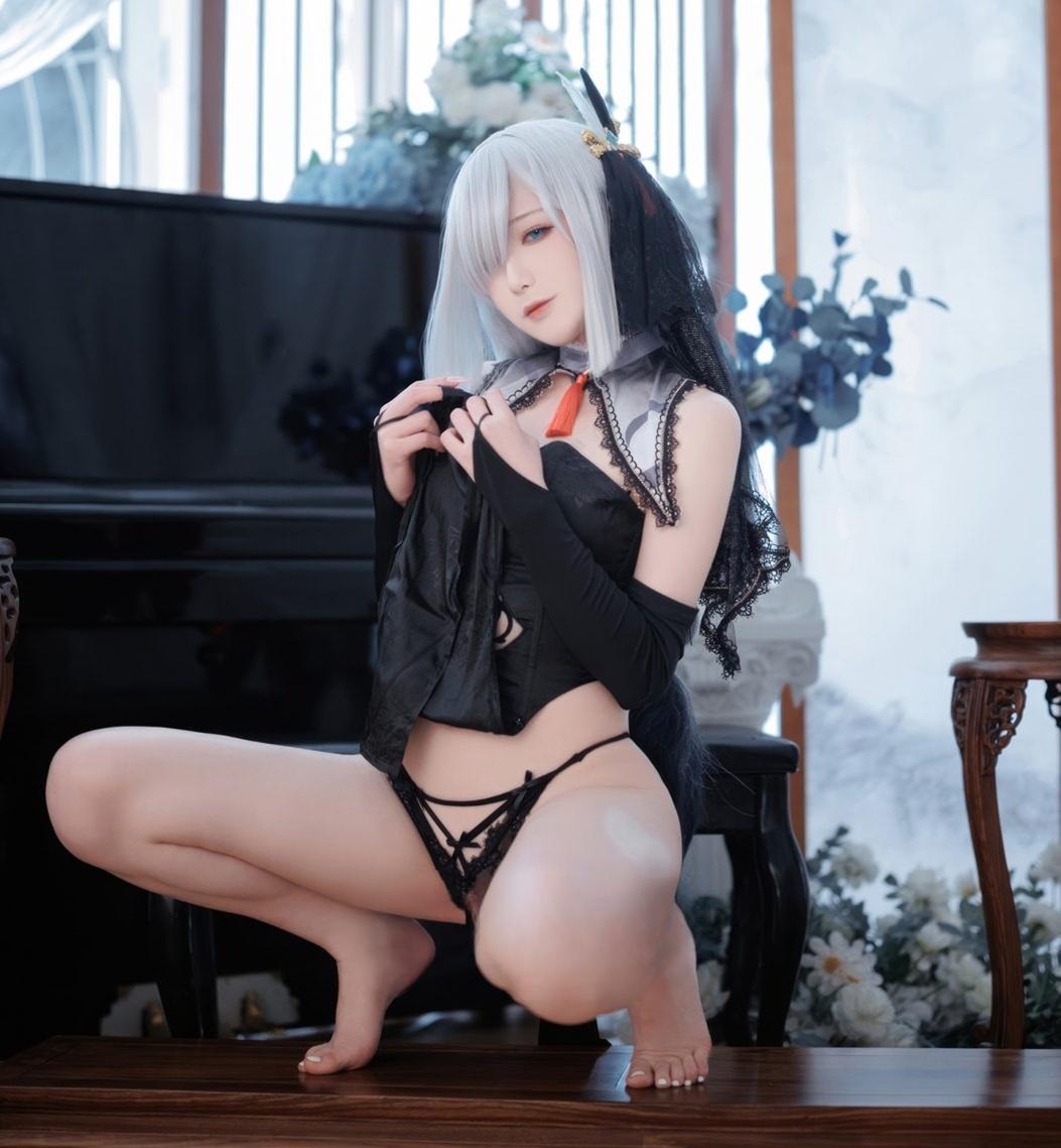 封疆疆v 原神 申鹤同人黑婚纱-完美佳人